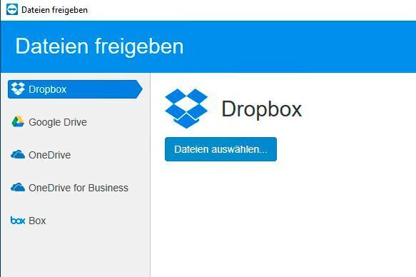 Mit TeamViewer lassen sich auch Dateien aus Cloud-Speichern auf Zielrechner übertragen. (Joos/TeamViewer)