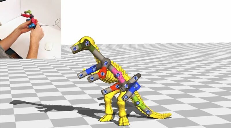 Der wandelbare Joystick lässt sich in jeder Form zusammenbauen und erlaubt so, beliebig geformte Animationsfiguren zu bewegen. (youtube/screenshots)
