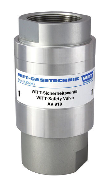 Neues Sicherheitsventil AV919 von Witt schützt vor Gasüberdruck  (Bild: Witt)