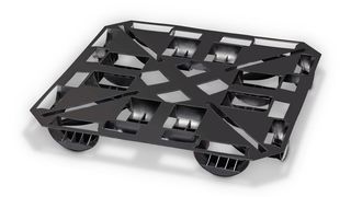 Durch die spezielle Gestaltung der Auflagefläche eignet sich der Bigbag Divider optimal für die Rollenförderung. (Bild: Cabka-IPS)