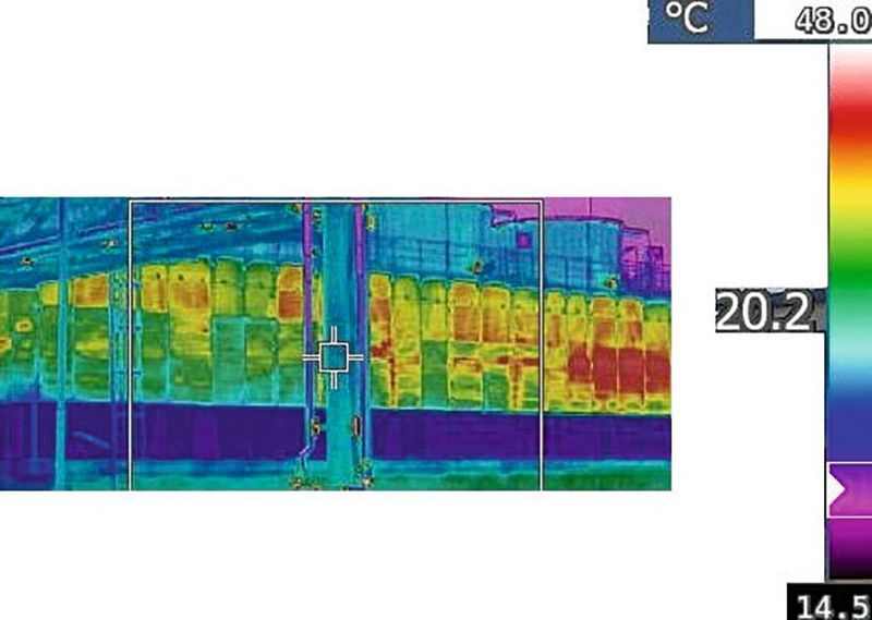 Der Blick durch die Infrarotkamera offenbarte den vermuteten schlechten hydraulischen Abgleich. (Flexim)