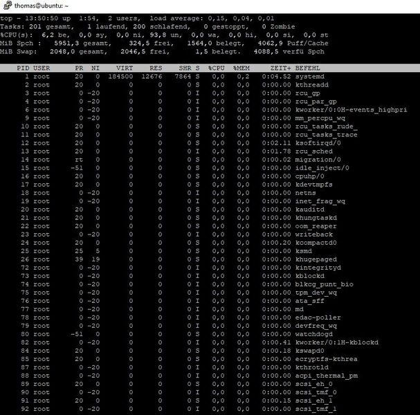 Anzeigen der CPU-Auslastung auf Linux-Servern für Microsoft SQL Server. (Joos/Microsoft (Screenshot))