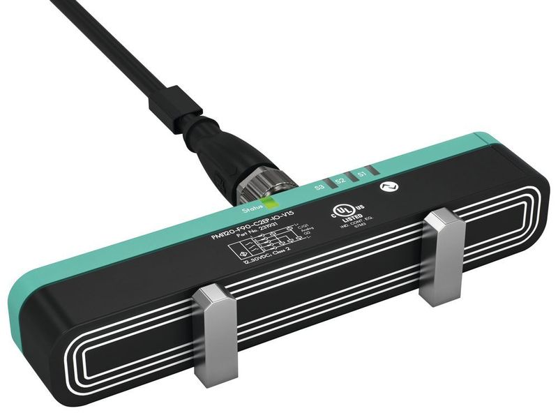 Bei den induktiven F90-Wegmesssystemen mit 80-mm- und 120-mm-Messbereich lässt sich zusätzlich der sogenannte Referenztarget-Modus konfigurieren.  (Pepperl+Fuchs )