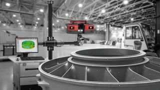 3D-Inspektion eines großen Gussteils. (Bild: GOM)