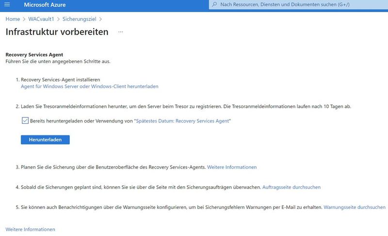 Der Recovery Services Agent verbindet lokale Server mit Azure Backup. (Bild: Joos - Microsoft)