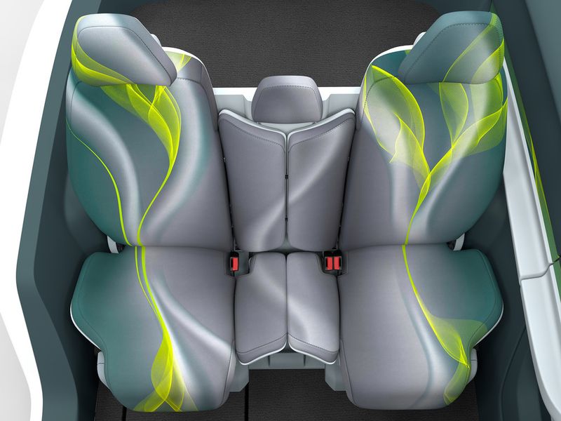 Die Rücksitze sind flexibel beweglich. Im Handumdrehen wird aus einem Vier-Sitzer ein Fünf-Sitzer. (Bild: Johnson Control)