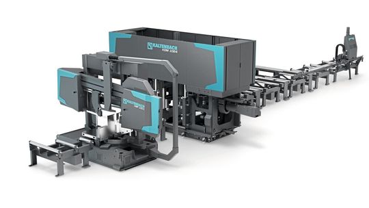 Die neue «M-Line» mit der Bohrmaschine «KDM 1024» und der Bandsäge «KBP 1001». Die neu entwickelte Maschinenplattform schliesst die Lücke zwischen der «S-Line» als robuster Einstiegslösung und der leistungsstarken «P-Line» für höchste Anforderungen.(Bild:  Kaltenbach)