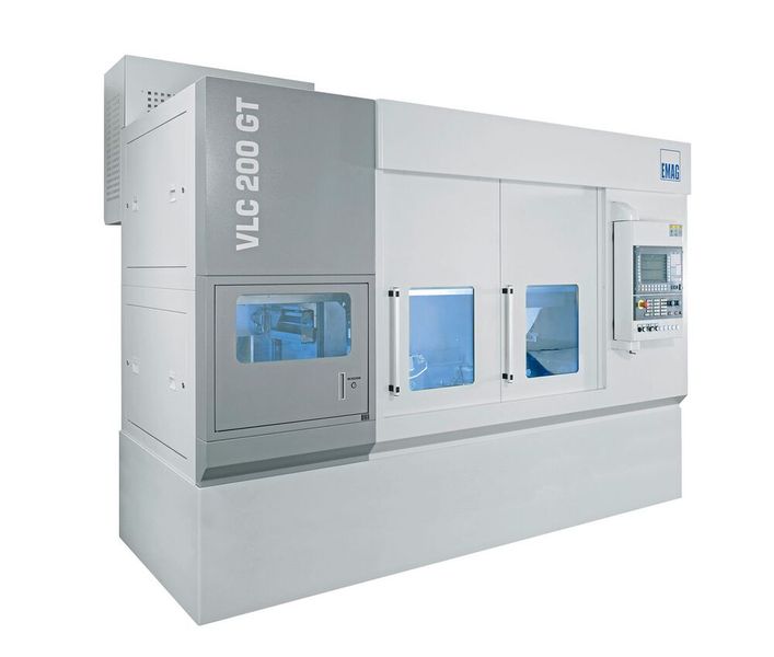 Die VLC-GT-Baureihe von Emag kombiniert verschiedene Technologien wie Drehen, Innen- und Außenschleifen, Fräsen, Reiben oder Honen. (Bild: Emag)