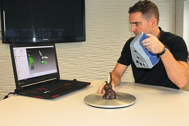 3D-Scan eines Schokoladenhasen. (Bild: Bachmann Forming)
