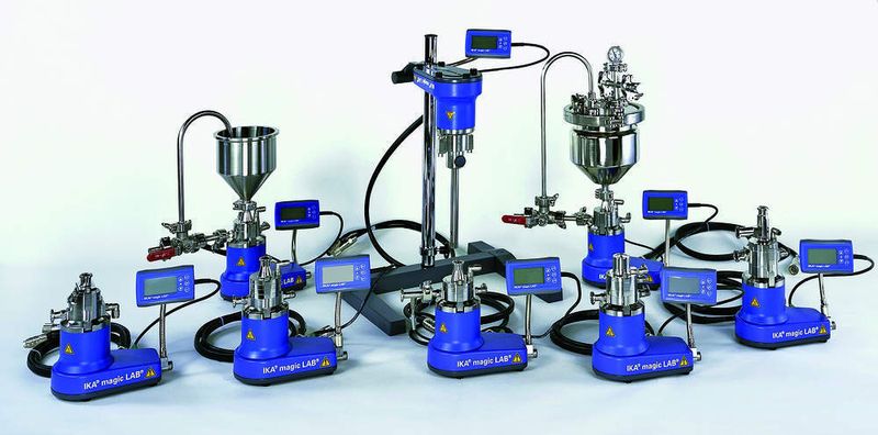 Abb. 2: Die gesamte Produktpalette der Magic Lab mit Systemen bis zum 2-Liter-Ansatzvolumen.  (Bild: IKA)