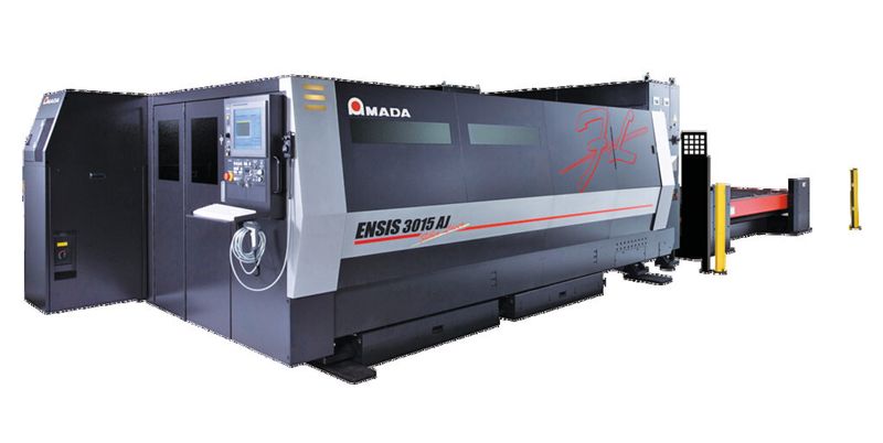 Für eine Materialdicke bis 22 mm ist die Schneidanlage Ensis mit einem 2-kW-Faserlaser von Amada gut geeignet. (Bild: Amada)
