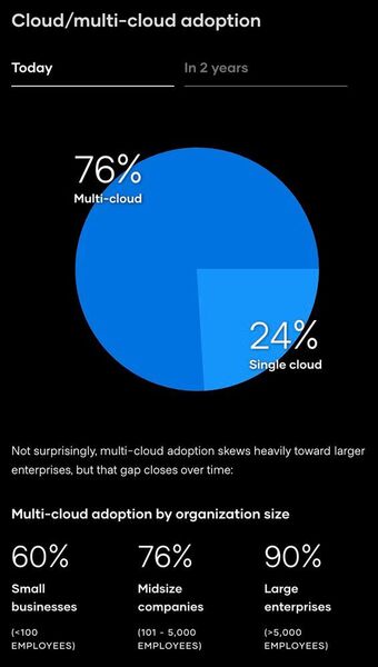 Mit 90 Prozent nutzen fast alle Großunternehmen Multi-Cloud-Lösungen. (Hashi-Corp)