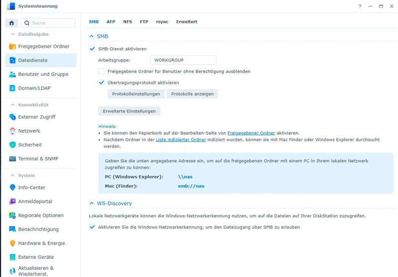 Beim Einsatz von NAS-Systemen wie von Synology kann der Datenaustausch im Netzwerk zwischen verschiedenen Betriebssystemen einfacher erfolgen. (Bild: Joos – Microsoft)