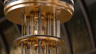 The cooling system of a quantum computer keeps the quantum chips at temperatures close to absolute zero. Only under these conditions can they unfold their special quantum properties (artistic representation). (Source: B. Schröder/HZDR)