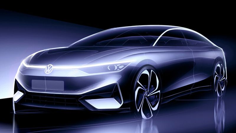 Vor der Enthülllung am 27. Juni hat VW erste Skizzen des ID Aero veröffentlicht.