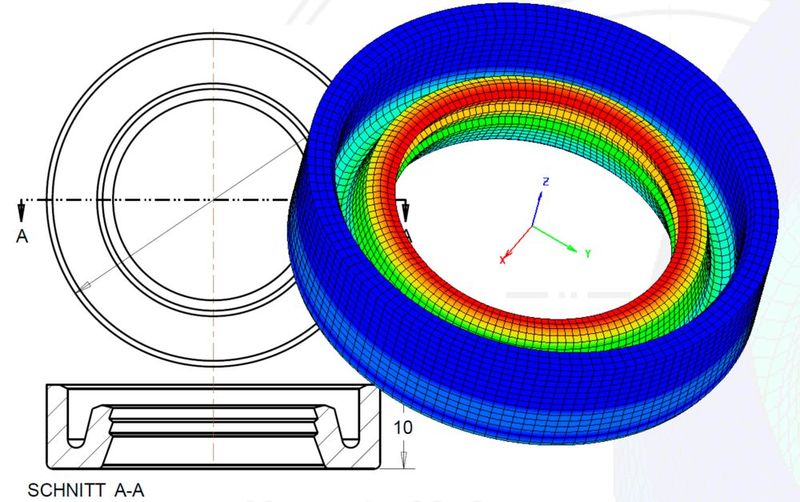 In Z88 Aurora sind verschiedene Z88-Berechnungsmodule integriert: linear statische Tragfestigkeitsberechnung (mit reibungsfreien bzw. Verbund-Kontakt), für geometrisch- oder materialnichtlineare FE-Analysen, thermische bzw. thermomechanische FE-Analysen und Eigenschwingungsberechnungen. (Bild: Universität Bayreuth)