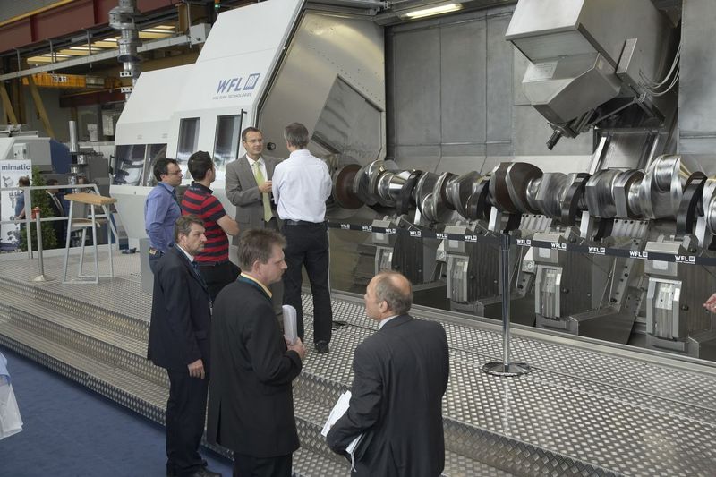 Die neue WFL M150 Millturn / 8000mm mit einer Kurbelwellenbearbeitung. (Archiv: Vogel Business Media)