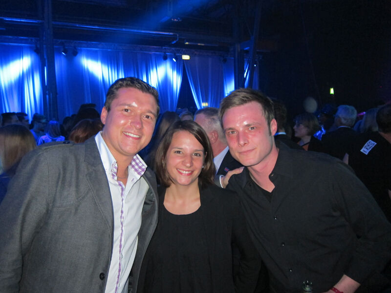 (v. l.) After-Work-Party für Lukas Kalisz, Vanessa Stoffel und Marc Kalisch, Samsung (IT-BUSINESS)