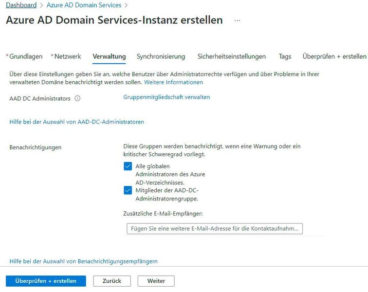 Konfigurieren der Berechtigungen einer Instanz der Azure AD Domain Services. (Joos / Microsoft)