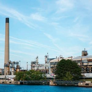 The chemical and petrochemical industry located on the banks of the St Clair river.