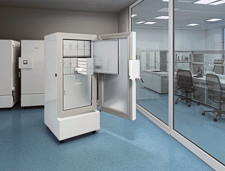 Einige neuartige mRNA-Vakzine sind empfindlicher gegenüber Hitze als andere Impfstoffe. Die Ultratiefkühlschränke von Liebherr erlauben Ultratiefkühlung im Temperaturbereich von -40 bis -86 °C. (Liebherr)