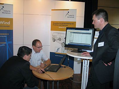 Das  Institut für Mechatronik zeigte an ihrem Stand unter anderem auch eine Software für die Simulation von Windenergieanlagen. (Archiv: Vogel Business Media)