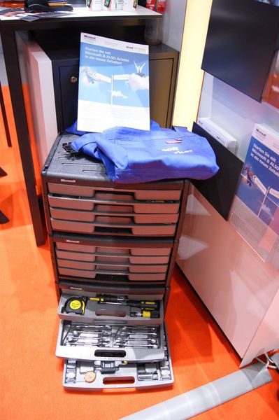 Also Actebis hat auf seinem Stand bereits einen Microsoft-Werkzeugkoffer für die Reseller gepackt. (Archiv: Vogel Business Media)