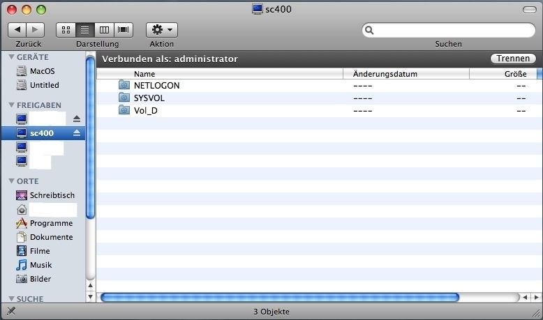 Abbildung 1: Im Finder werden automatisch alle Windows Computer und Freigaben gefunden, was bei großen Netzwerken schnell unübersichtlich aussieht. (Archiv: Vogel Business Media)