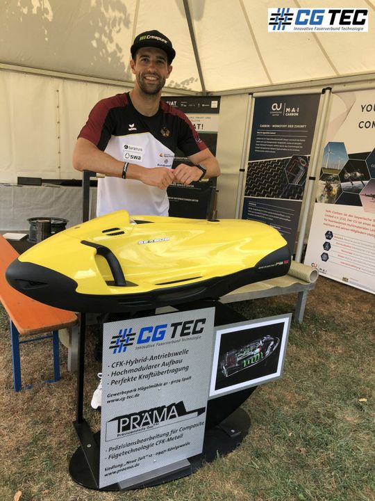 (Seabob mit CFK-Antriebswelle der CG TEC GmbH. Bildquelle: Spitzencluster MAI Carbon des Composites United e. V.)