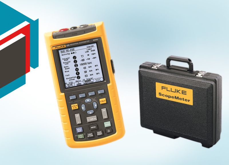Profi-Werkzeug: Das Fluke Industrie ScopeMeter mit robustem Schutzkoffer. (Bild: Distrelec)