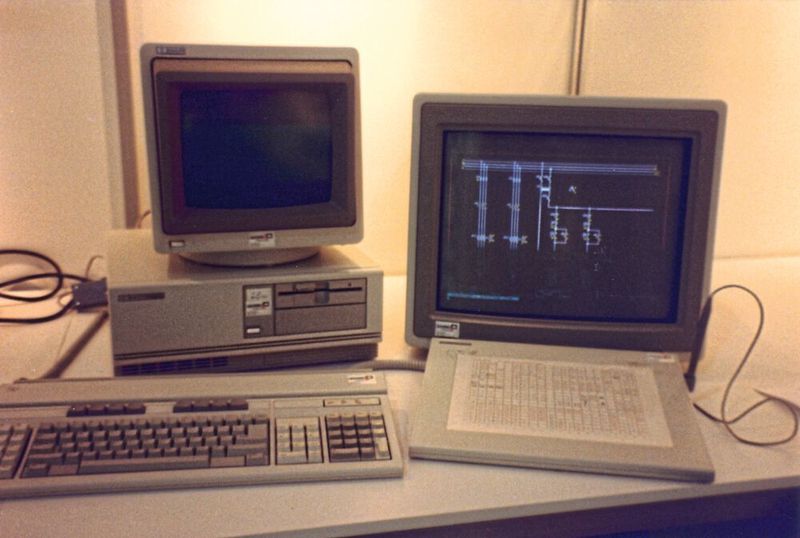 So sah 1987 ein moderner PC-Arbeitsplatz aus.  (Aucotec)