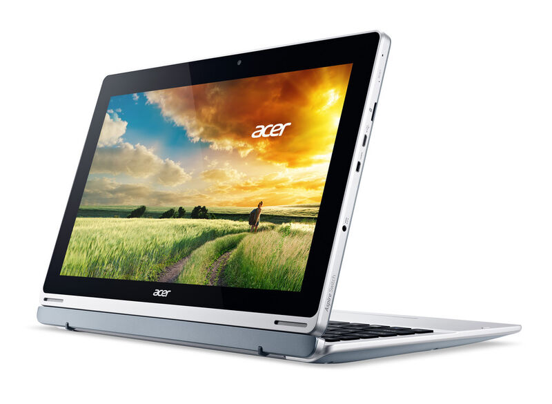 Das Acer Aspire Switch 11 im so genannten Stand-Modus. Beim Switch SW5-171 mit Core-i3- oder i5-Prozessor kommt ein Full-HD-Display zum Einsatz (Bild: Acer)