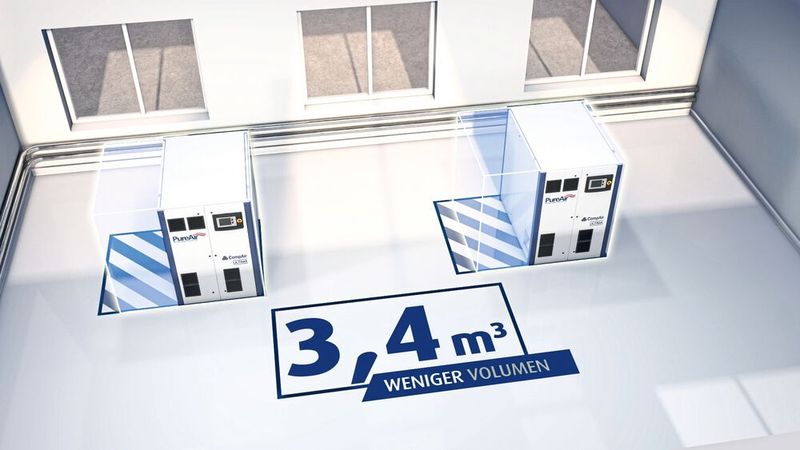 Baugröße deutlich reduziert, Energieeffizienz gesteigert (Bild: Compair)