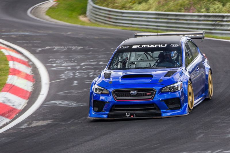 Mit 6:57,5 Minuten unterbot der japanische Renner die bisherige Bestmarke der Giulia von Alfa Romeo und knapp 35 Sekunden. (Subaru)