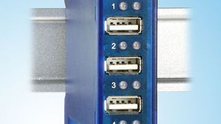 Der USB-Hub für den industriellen Einsatz arbeitet bei Temperaturen bis 70 °C. Bild: Wiesemann & Theis (Archiv: Vogel Business Media)