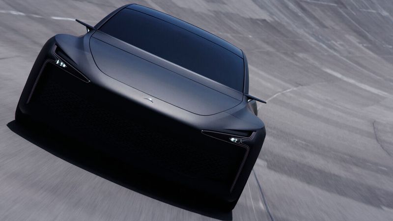 Extrakleine Scheinwerfer, markantes LED-Tagfahrlicht: Die Front des Hopium Alpha 0 hat ein zukunftsweisendes Frontdesign. (Bild: Hopium)
