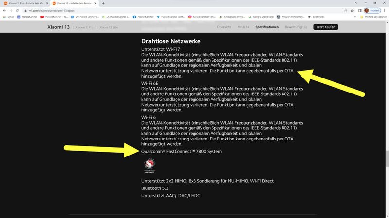 Laut dieser Xiaomi-Webseite werden auch die frühen Xiaomi-13-Modelle mittels OTA nachträglich über die Luft auf das finale Wi-Fi 7 aufgerüstet. (Bild: Xiaomi)