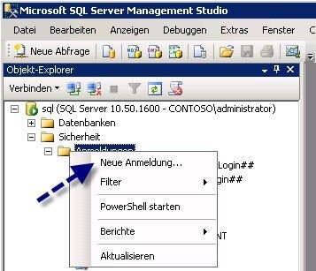 Auf dem SQL-Server lassen sich die Rechte über  das Microsoft SQL Server Management Studio verwalten. Dazu navigieren Administratoren zum Punkt „Sicherheit/Anmeldungen“ und wählen über das Kontextmenü „Neue Anmeldung“ aus. Hierüber lässt sich steuern, welche Benutzer Zugriff auf Datenbanken erhalten sollen. (Archiv: Vogel Business Media)