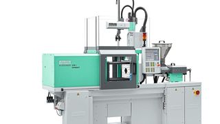 Arburg hat diesem neuen Allrounder 270 S compact neue Optionen verpasst, wie zum Beispiel eine Trennebeneneinrichtung, damit damit das vertikale Spritzgießen klappt, und noch mehr... (Arburg)