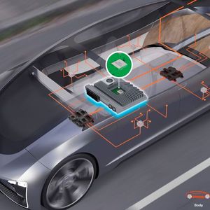 Der Vehicle Control High-Performance Computer von Aumovio mit dem NXP S32N79 bündelt Funktionen aus den Bereichen Fahrwerk, Fahrdynamik und Komfort in einer integrierten Fahrzeugarchitektur.(Bild:  Aumovio)