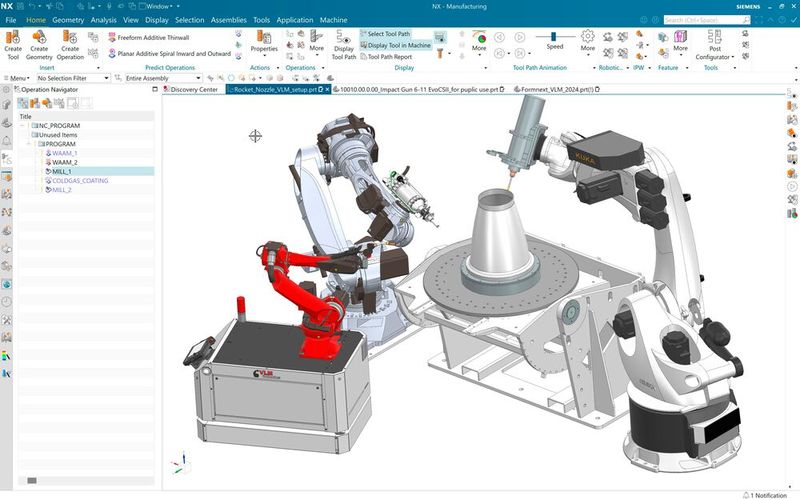 Auf der Formnext 2024 präsentiert VLM Robotics ein vollautomatisches autonomes sowie mobiles Robotersystem auf Basis von Sinumerik One, Sinumerik CNC Robotics und Simove. Damit können Möbel nachhaltig additiv gefertigt werden. (Bild: VLM Robotics)