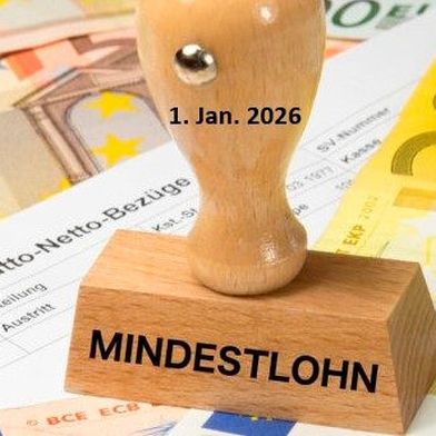 Am 1. Januar 2026 steigt der Mindestlohn um über einen Euro pro Stunde an. Viele Unternehmen wollen darauf mit Jobabbau und/oder Investiotionsstopps reagieren. Die Gewerkschaften halten das für überzogen ... (Bild: Konjunkurcheck)