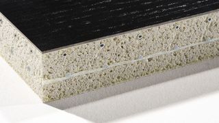 Sandwichplatte mit Kern aus 3D-Wirkstruktur und Blähglasummantelung  (Bild:V.Fraas)