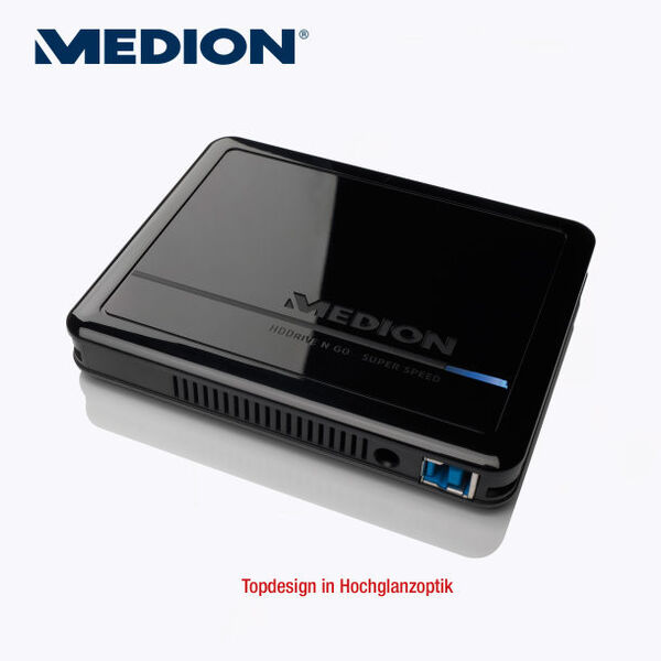 Die Medion-Festplatte P82754 bietet Aldi Süd und Nord mit einem Terabyte Speicherkapazität an. (Bild: Aldi)