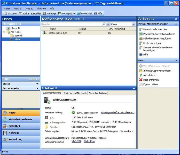 Abbildung 4: Im Virtual Machine Manager können unter Hostgruppen je nach Bedarf Gruppen von Hosts zusammengefasst und verwaltet werden. (Archiv: Vogel Business Media)