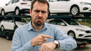 Auch wenn der Kunde sich ärgert, dass sein Neuwagen später als gedacht ausgeliefert wird: Das ist kein Grund, vom Kaufvertrag zurückzutreten. (Bild: GPT Image Editor/KI-generiert / KI-generiert)