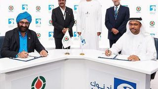 The agreement was signed by Abdulla Salem Al Dhaheri, Director of Marketing, Sales and Trading at Adnoc and HPS Ahuja, CEO & MD, ISPRL.  (Press Information Bureau )