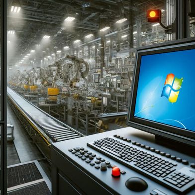 Veraltete OT-Systeme sind leichte Ziele für Angreifer, ein Austausch kostet Millionen. OT-Security sichert Anlagen und verschafft Betreibern Zeit für strategische Modernisierung. (Bild: Dall-E / KI-generiert)