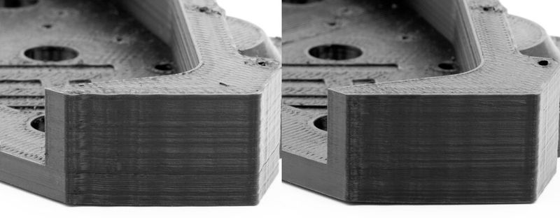 Higher component quality: Comparison image of a component with and without Aim 3D’s High Performance Upgrade (Source: Aim 3D)