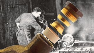 Das erste Produkt von Wiska: Eine Kabelverschraubung an einem Abzweigkasten aus Messingguss. (Wiska)